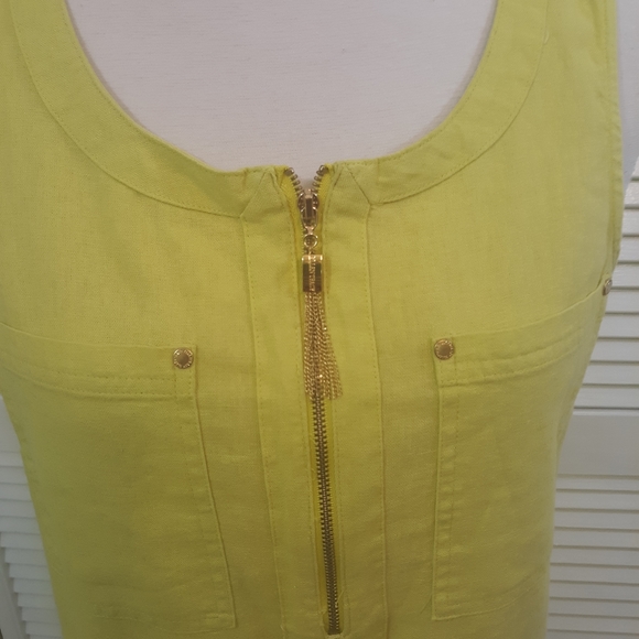 Ellen tracy linen shirt dress mini sz small *5 - Picture 5 of 6